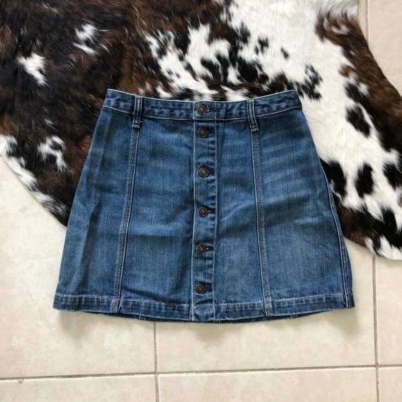 Abercrombie & Fitch Dresses & Skirts - A&F high waisted button front denim skirt